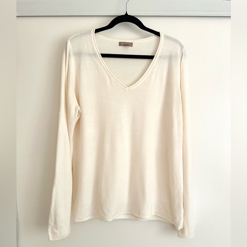 White Stag Cream Long Sleeve V-Neck Top
